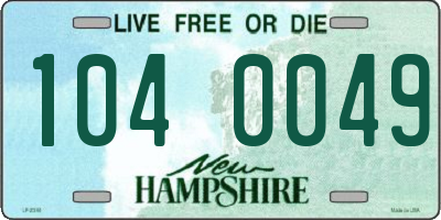 NH license plate 1040049