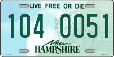 NH license plate 1040051