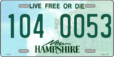 NH license plate 1040053