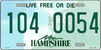 NH license plate 1040054
