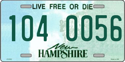 NH license plate 1040056