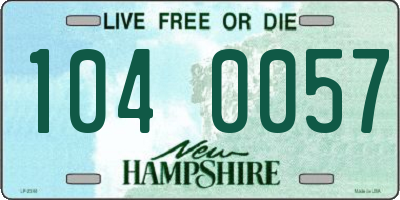 NH license plate 1040057