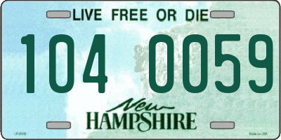 NH license plate 1040059