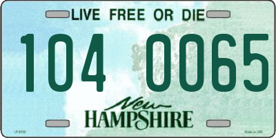 NH license plate 1040065