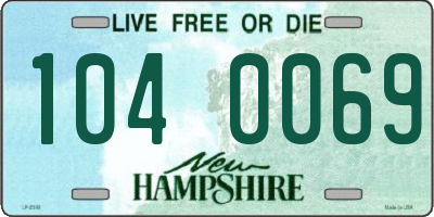 NH license plate 1040069