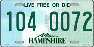 NH license plate 1040072