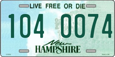 NH license plate 1040074