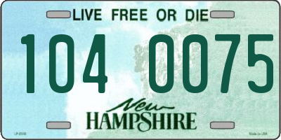 NH license plate 1040075
