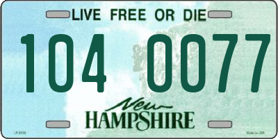 NH license plate 1040077
