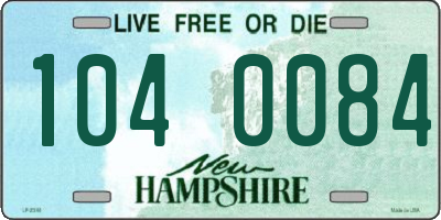 NH license plate 1040084