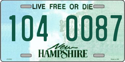 NH license plate 1040087