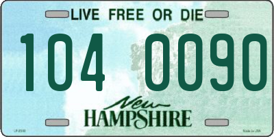 NH license plate 1040090