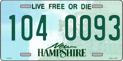 NH license plate 1040093