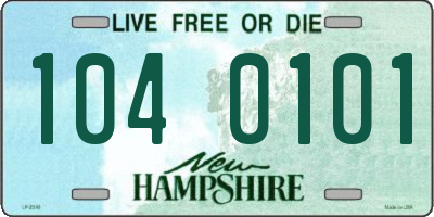 NH license plate 1040101