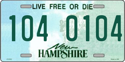 NH license plate 1040104