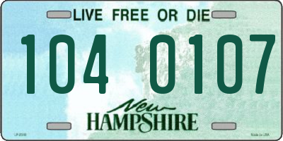 NH license plate 1040107