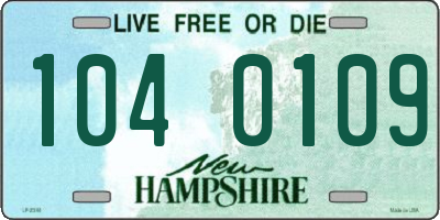 NH license plate 1040109