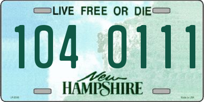 NH license plate 1040111