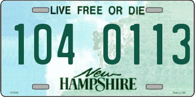 NH license plate 1040113