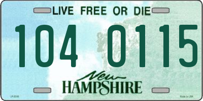 NH license plate 1040115