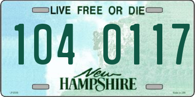 NH license plate 1040117