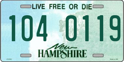 NH license plate 1040119