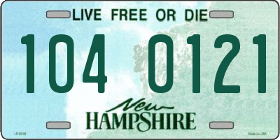 NH license plate 1040121