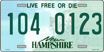 NH license plate 1040123