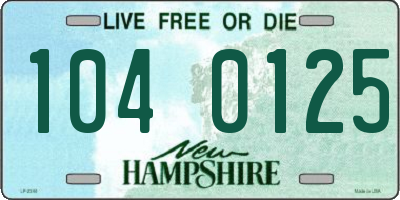 NH license plate 1040125
