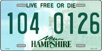 NH license plate 1040126
