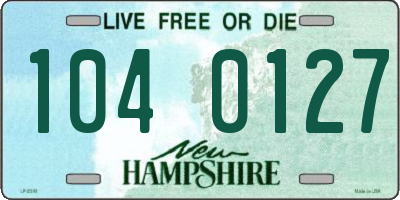 NH license plate 1040127
