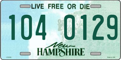 NH license plate 1040129