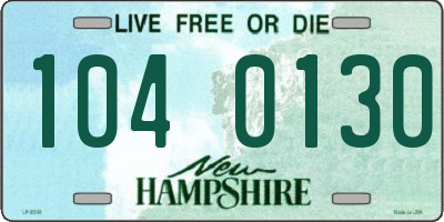 NH license plate 1040130