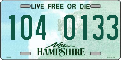 NH license plate 1040133