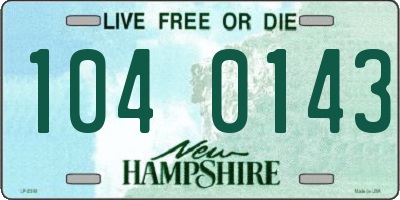 NH license plate 1040143