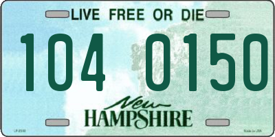 NH license plate 1040150