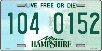 NH license plate 1040152