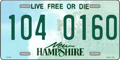 NH license plate 1040160