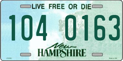 NH license plate 1040163