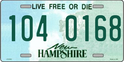 NH license plate 1040168