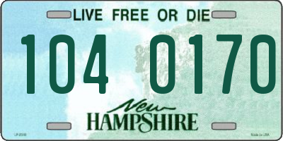 NH license plate 1040170