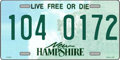 NH license plate 1040172