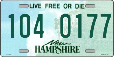 NH license plate 1040177