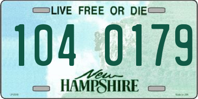 NH license plate 1040179