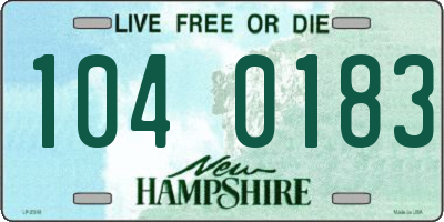 NH license plate 1040183