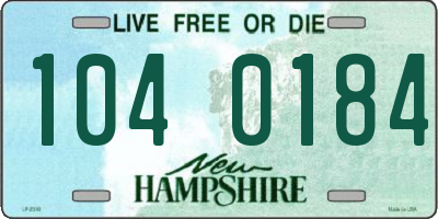 NH license plate 1040184