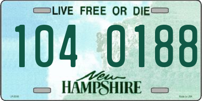 NH license plate 1040188