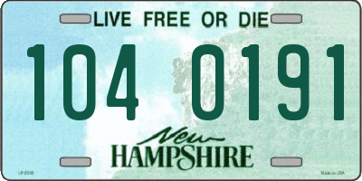 NH license plate 1040191