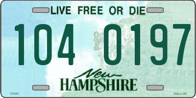 NH license plate 1040197