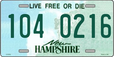 NH license plate 1040216